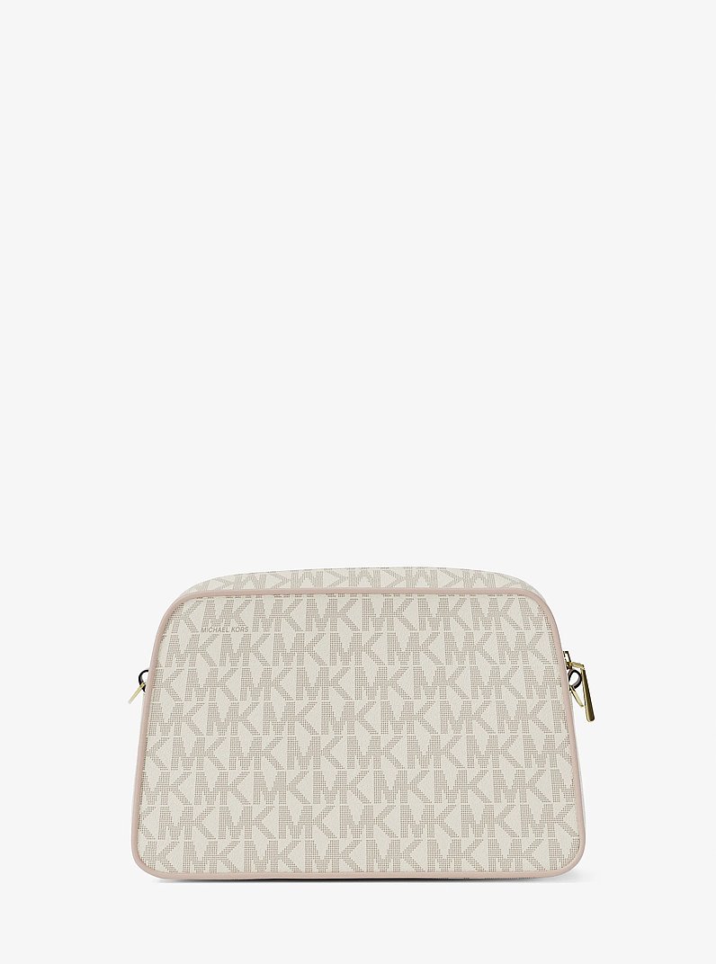 Kameratasche Jet Set Small mit Signature-Logomuster in VANILLE/ZARTROSA | Michael Kors