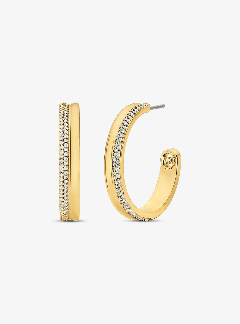 Pav&eacute;-Creolen aus Messing mit Edelmetallbeschichtung in GOLDTON | Michael Kors