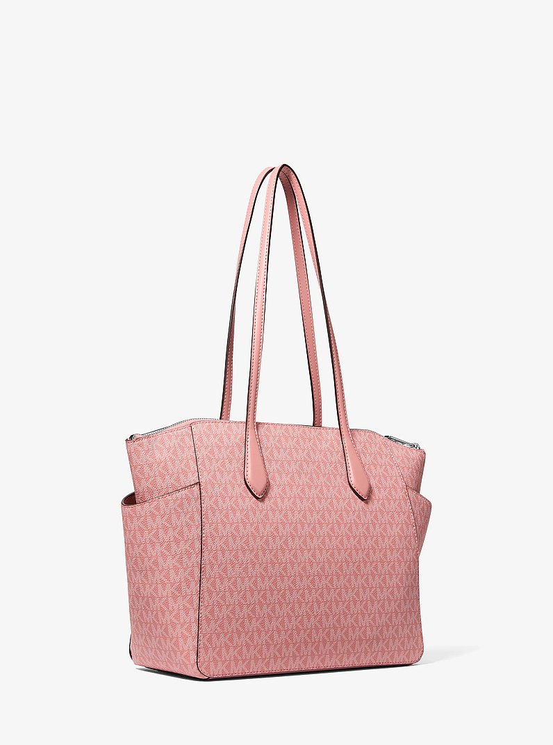 Marilyn Medium Signature Logo Tote Bag in SUNSET ROSE | Michael Kors