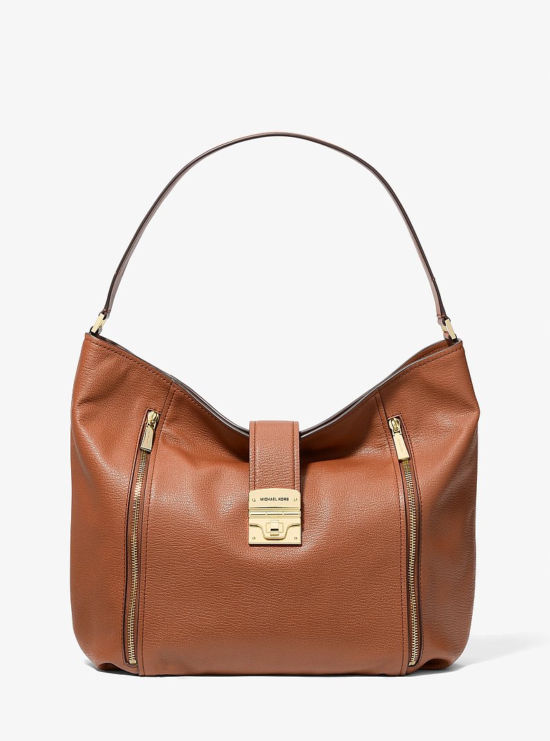Grand sac &agrave; &eacute;paule Addie en cuir in LUGGAGE | Michael Kors