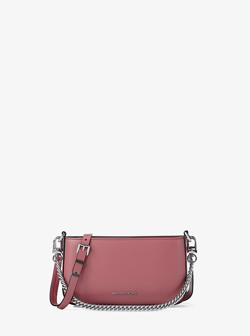 Bryant Small Pebbled Leather Convertible Pochette in ROSEWOOD | Michael Kors