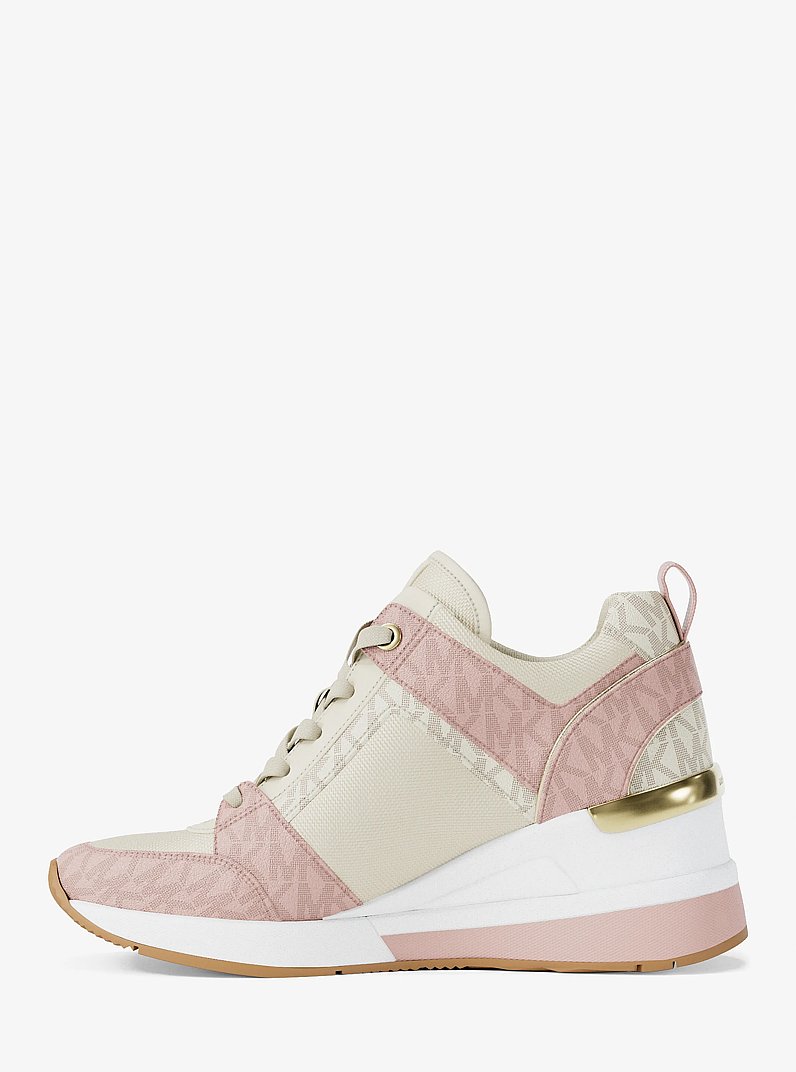 Espadrille &agrave; talon compens&eacute; Georgie &agrave; logo Signature in ROSE POUDR&Eacute; MULTI | Michael Kors