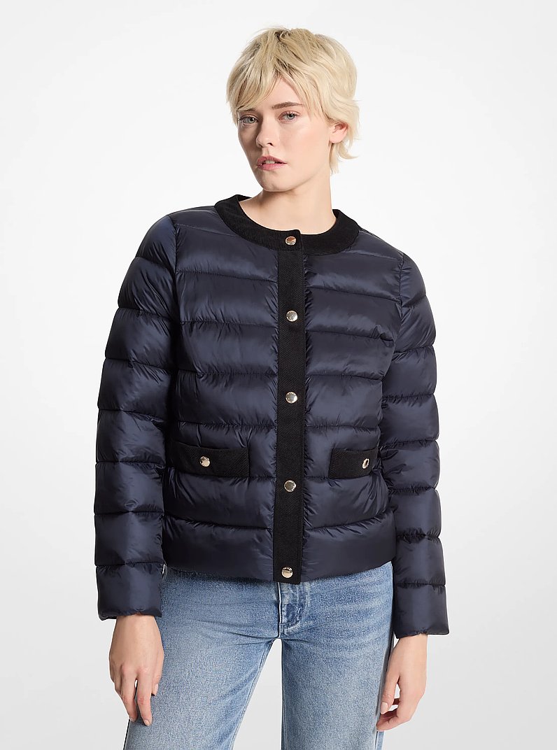 Packable Quilted Nylon Puffer Jacket in ADMIRAL | Michael Kors