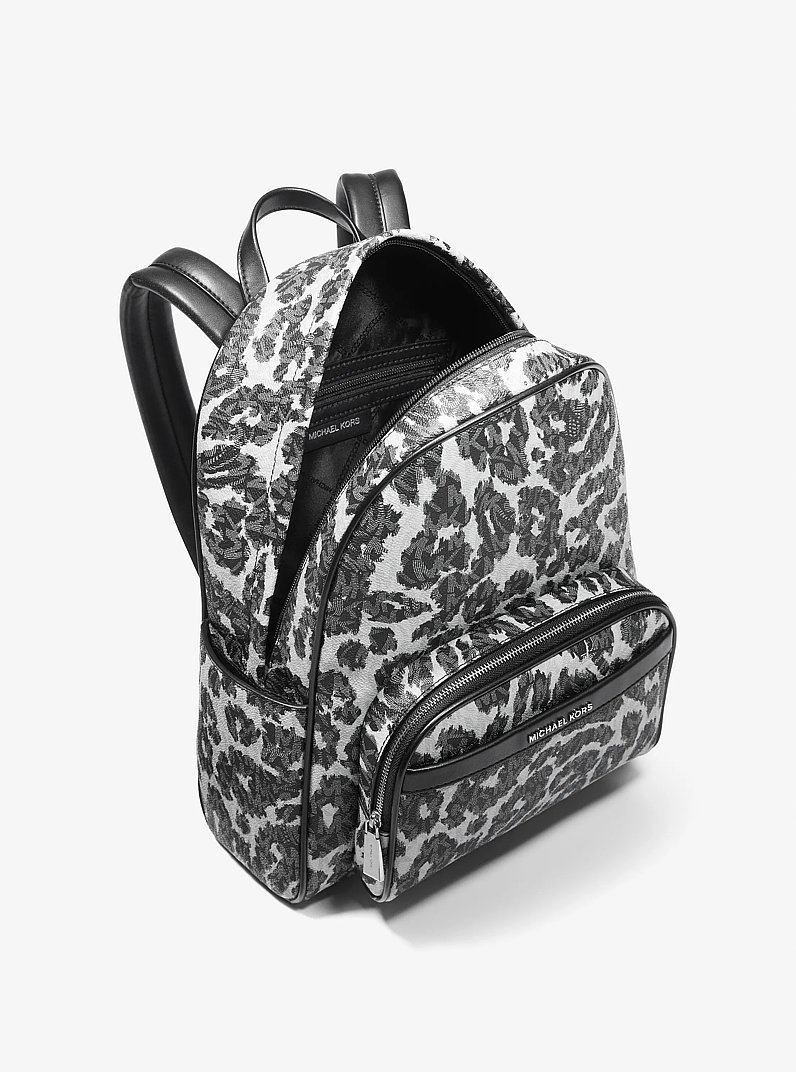 Bex Leopard Logo Backpack in BLACK COMBO | Michael Kors