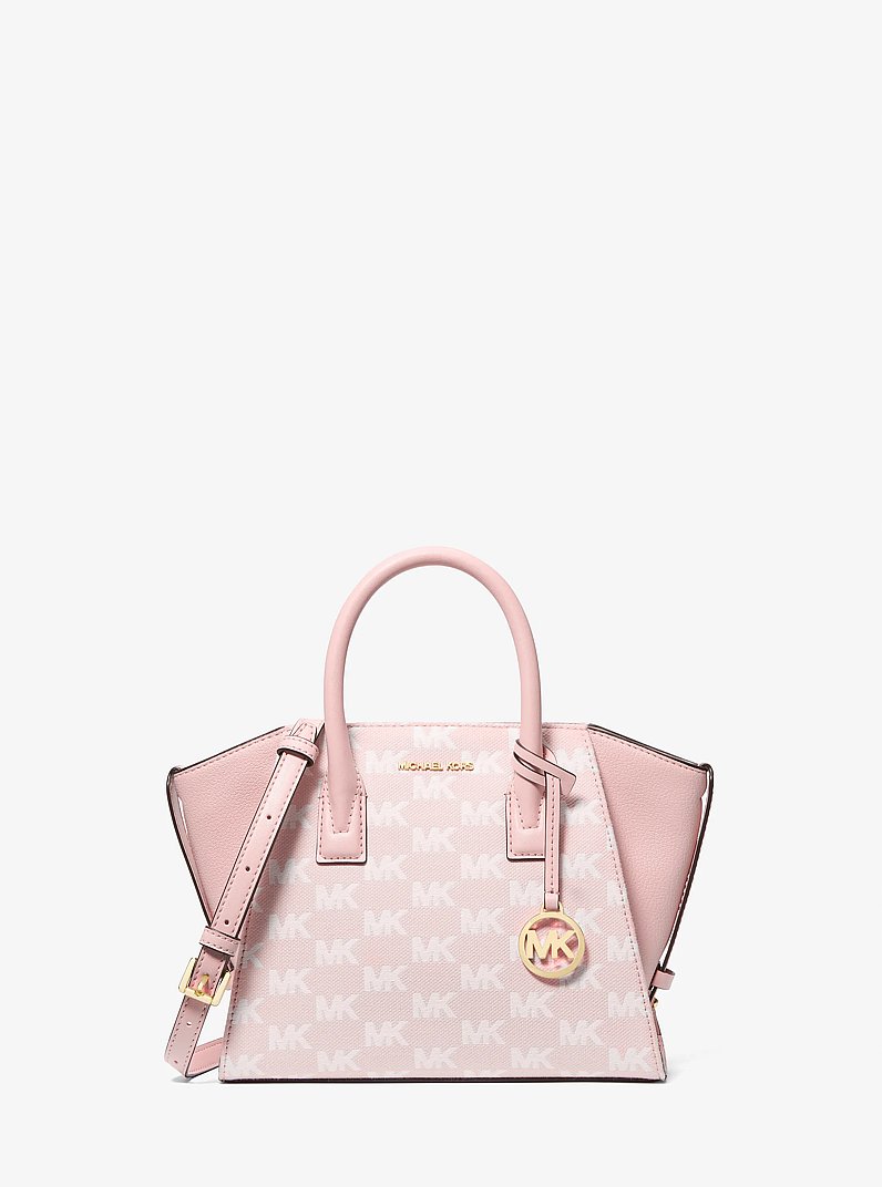 Petit sac &agrave; main Avril en jacquard &agrave; logo Signature in ROSE POUDR&Eacute; | Michael Kors