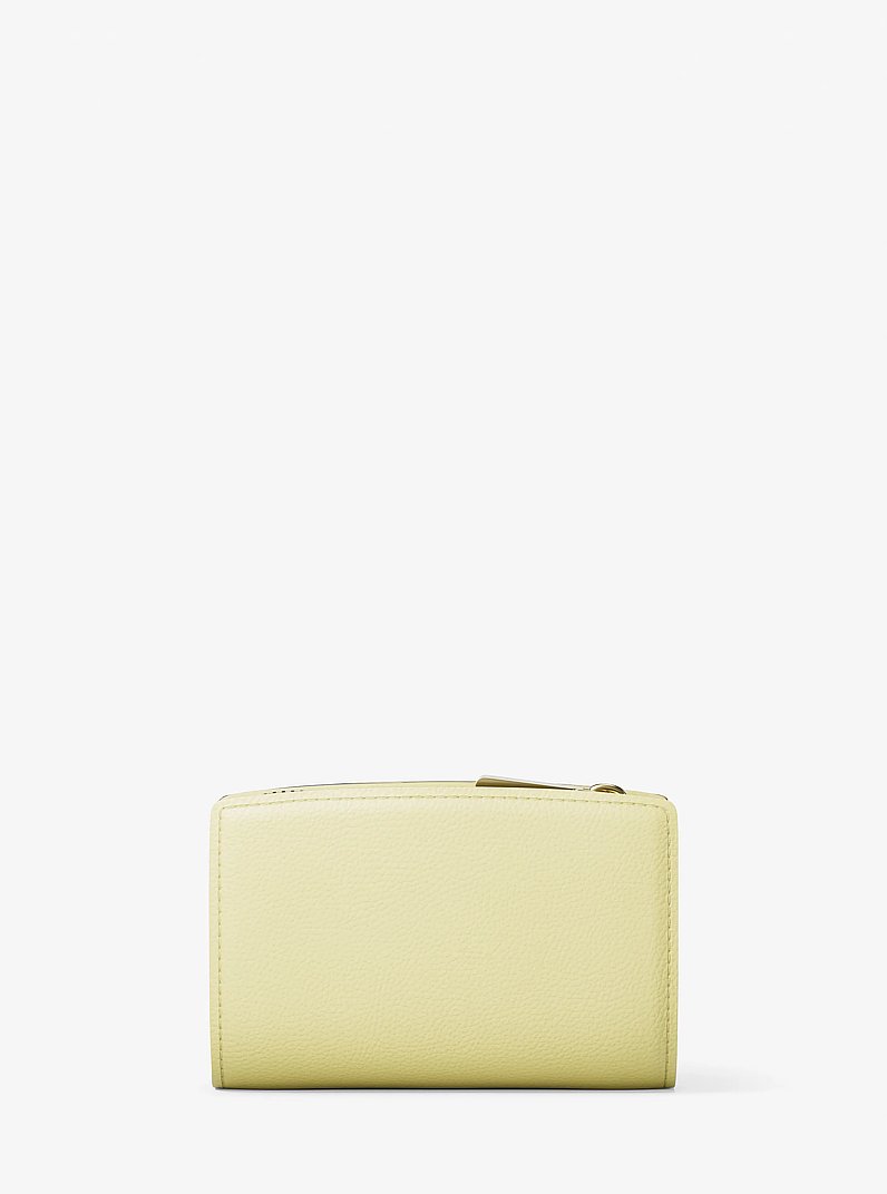 Bryant Medium Pebbled Leather Wallet in LEMON | Michael Kors