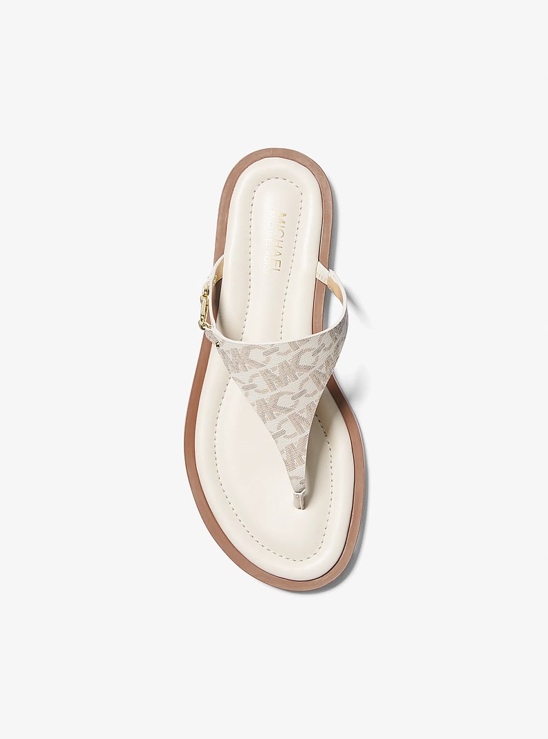 Daniella Empire Signature Logo Sandal in VANILLA | Michael Kors