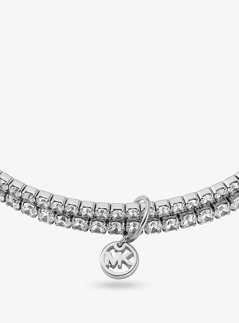Pulsera de tenis doble de lat&oacute;n chapado en metal precioso in PLATEADO | Michael Kors