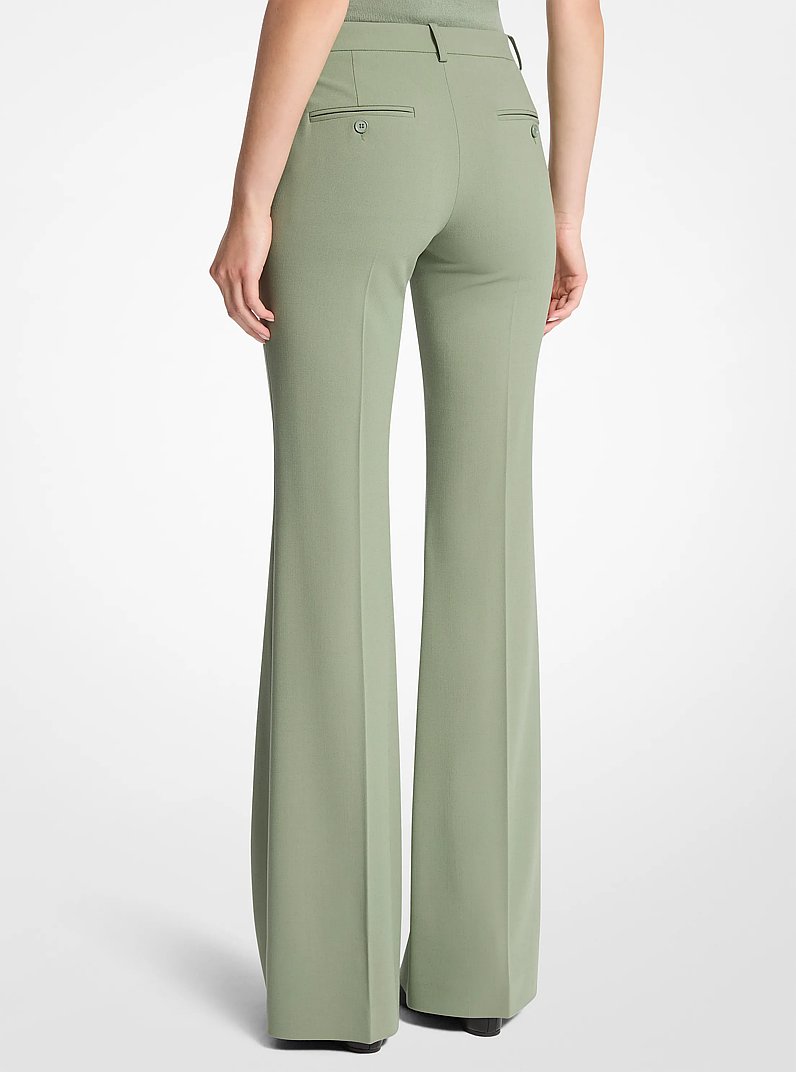 Pantal&oacute;n acampanado Haylee de crep&eacute; de lana el&aacute;stica in CELAD&Oacute;N | Michael Kors