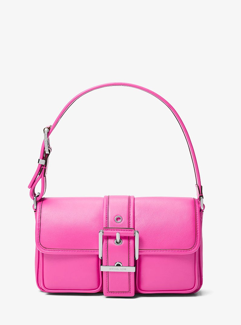 Colby Medium Leather Shoulder Bag in CERISE | Michael Kors