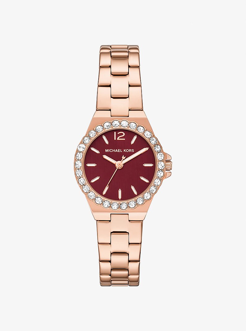 Reloj Lennox mini en tono oro rosa con incrustaciones in DORADO ROSA | Michael Kors