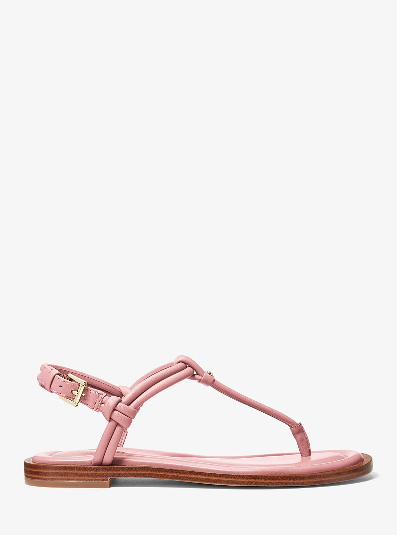 Astra Leather T-Strap Sandal in SMOKEY ROSE | Michael Kors