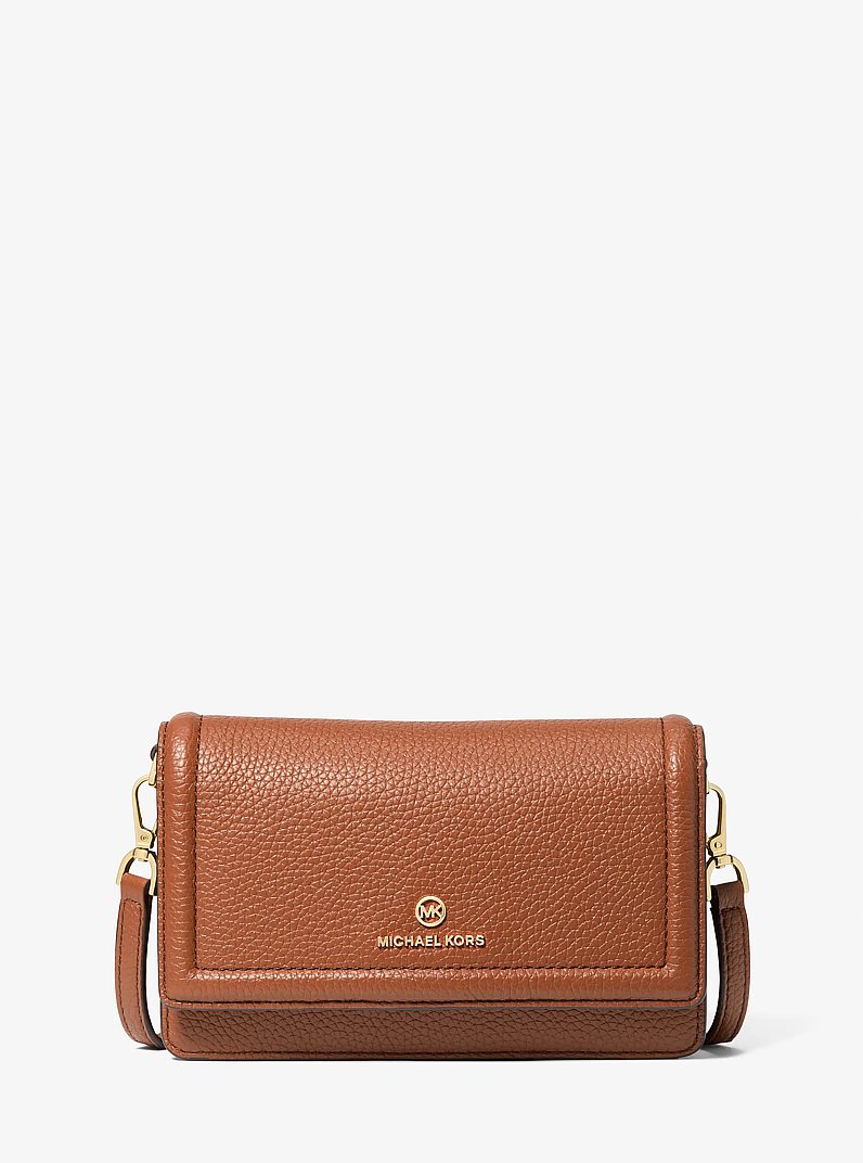 Bandolera Jet Set peque&ntilde;a para smartphone convertible de piel granulada in LUGGAGE | Michael Kors