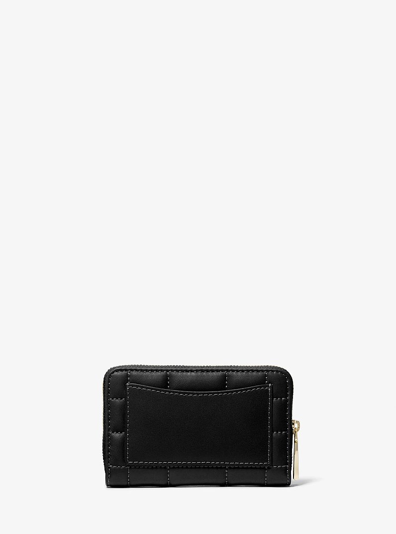Petit portefeuille en cuir matelass&eacute; in NOIR | Michael Kors