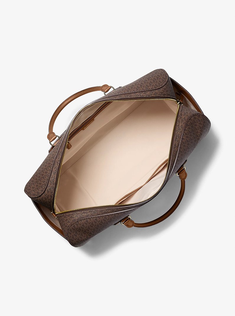 Jet Set Travel Extra-Large Signature Logo Weekender Bag in BRN/ACORN | Michael Kors