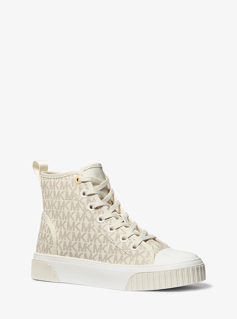 Zapatilla Gertie de corte alto con logotipo de la marca in VAINILLA | Michael Kors