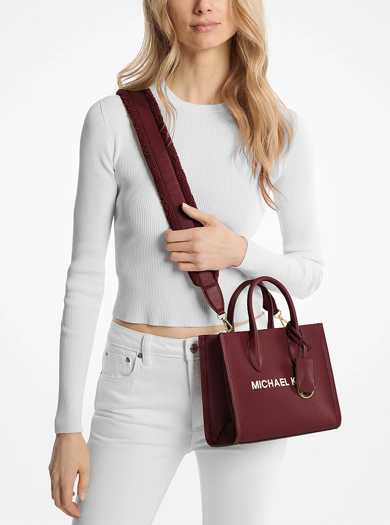 Mirella Small Pebbled Leather Crossbody Bag in OXBLOOD | Michael Kors