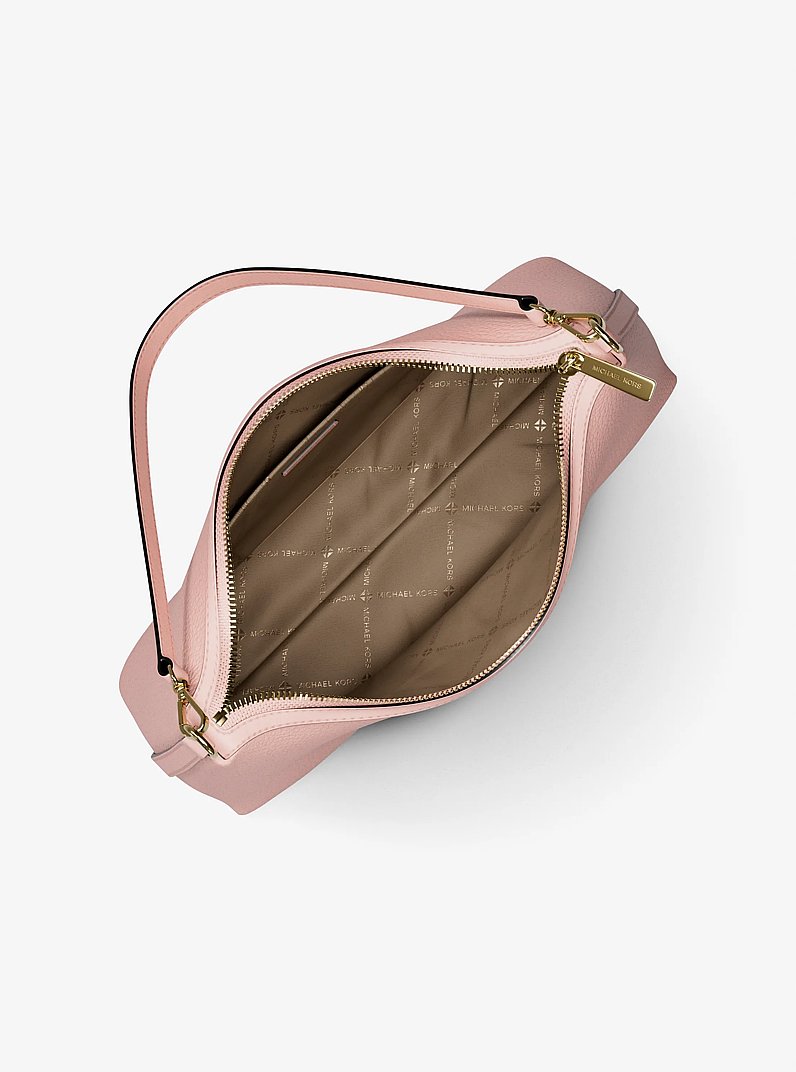 Sammy Medium Pebbled Leather Convertible Shoulder Bag in POWDER
