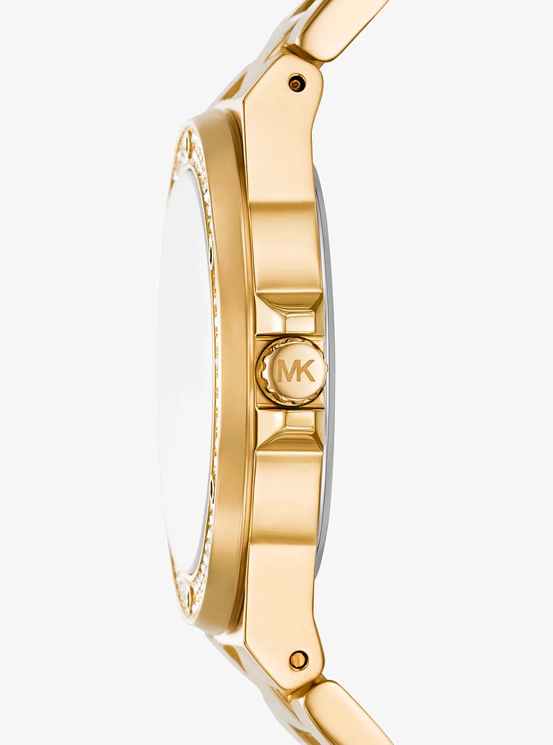 Lennox Pav&eacute; Gold-Tone Watch in DORADO | Michael Kors