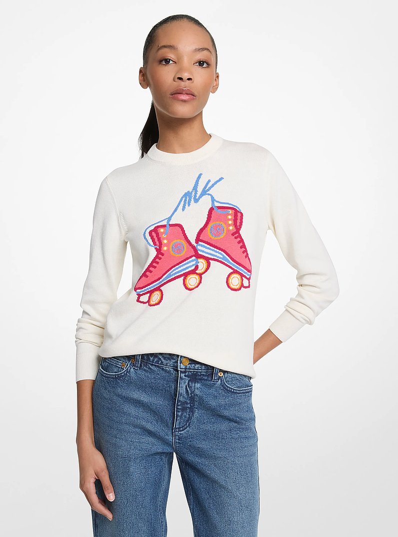Graphic Knit Sweater in BONE | Michael Kors