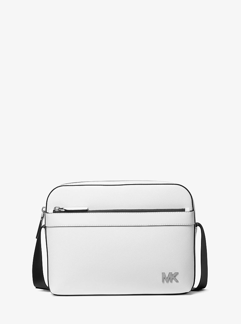Bandolera utilitaria Cooper de piel saffiano in BLANCO BRILLANTE | Michael Kors