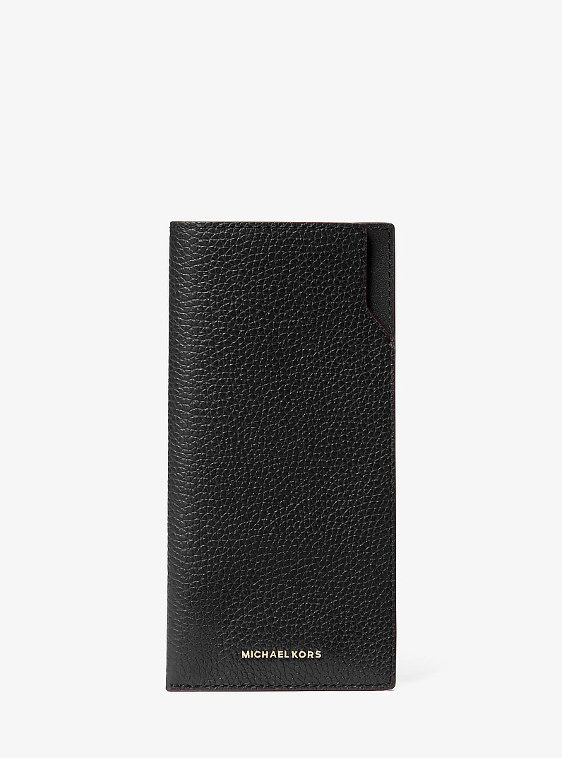 Jet Set Pebbled Leather Sunglass Case in BLACK | Michael Kors