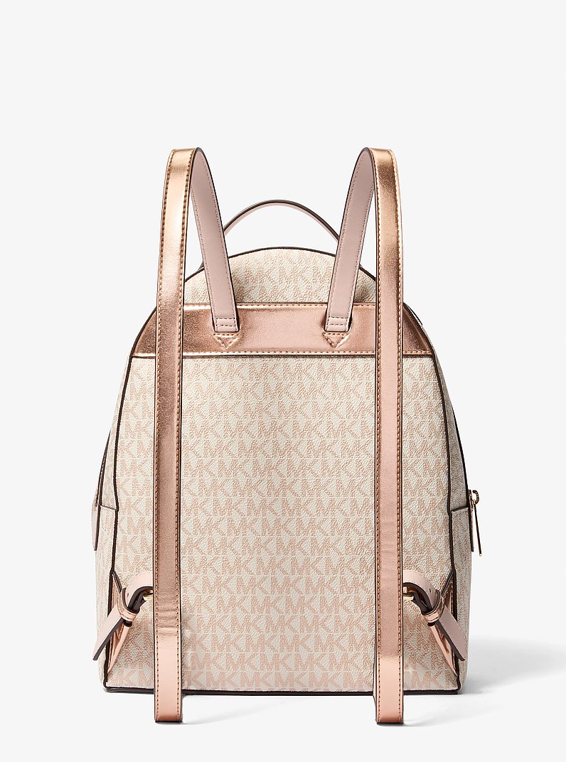 Sheila Medium Two-Tone Signature Logo Backpack in ROSE GOLD | Michael Kors