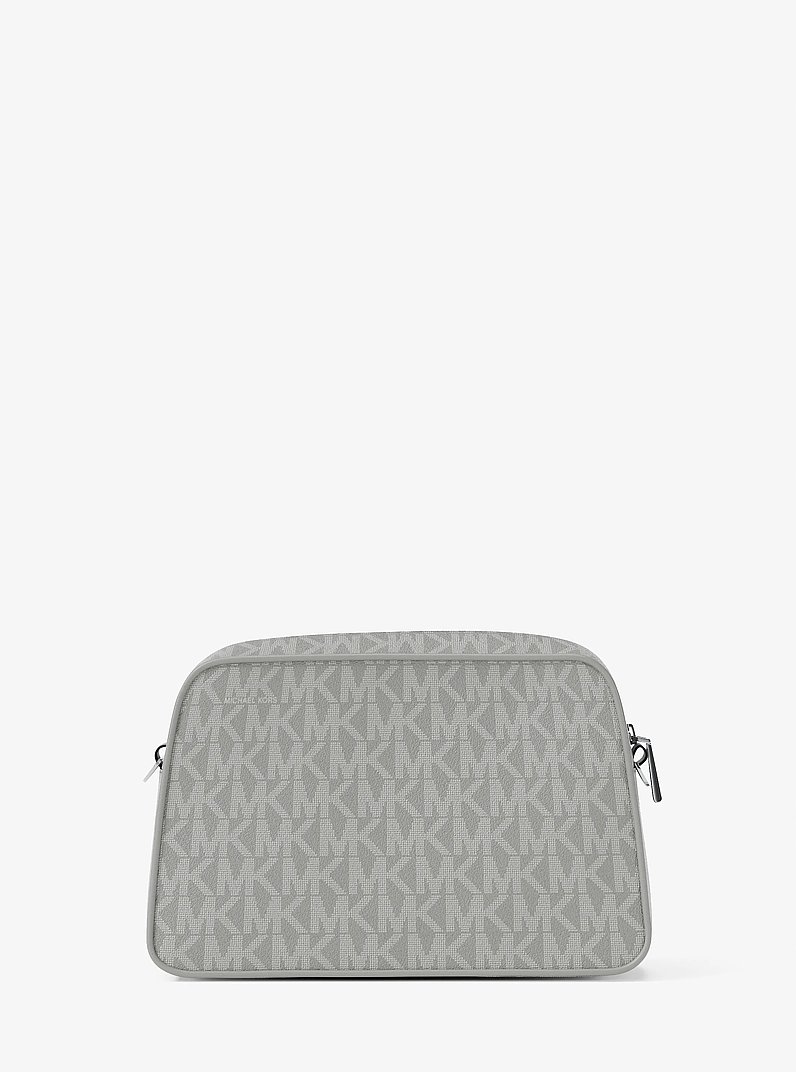 Petit sac &agrave; bandouli&egrave;re pour appareil photo Jet Set &agrave; logo Signature in GRIS CARRI&Egrave;RE | Michael Kors