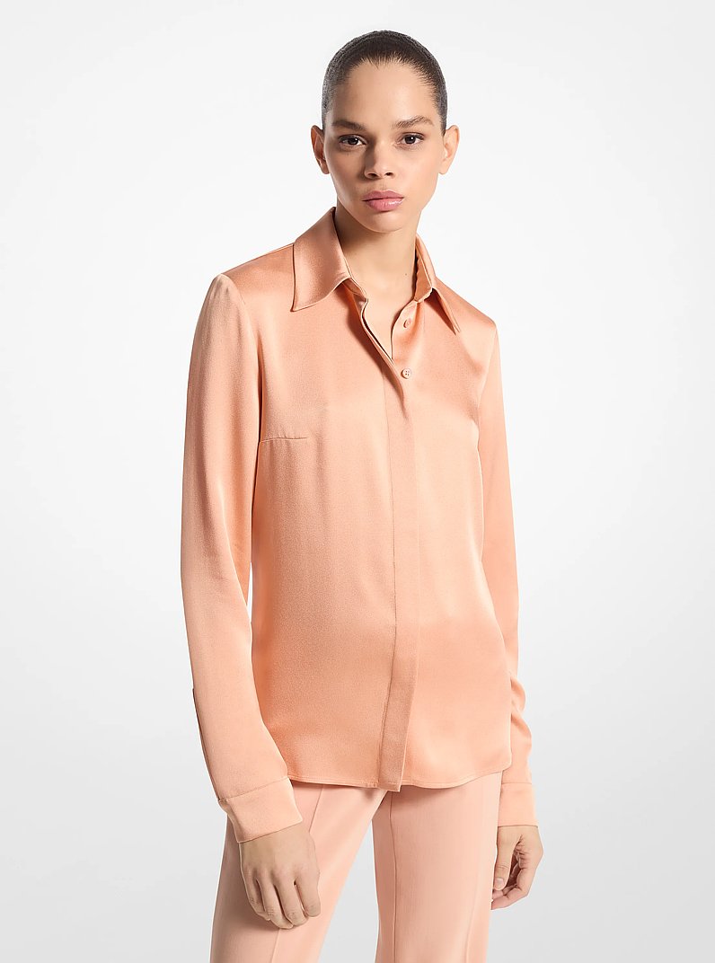 Hansen Charmeuse Shirt in PEACH | Michael Kors