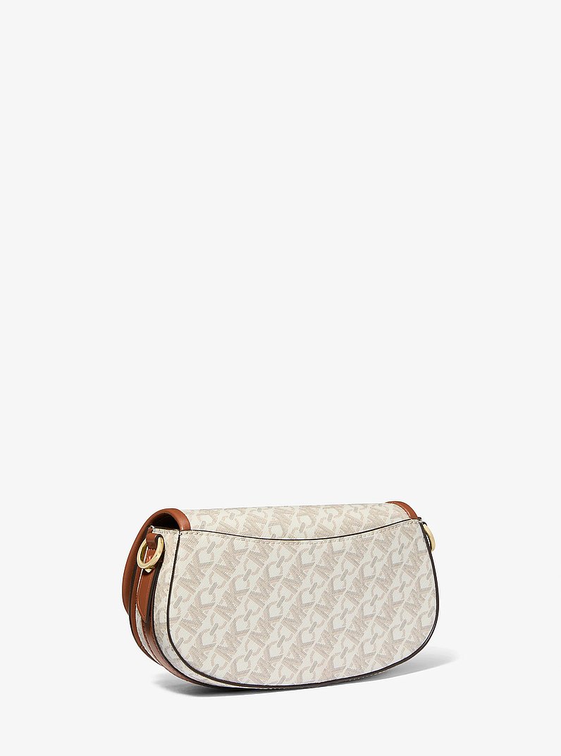 Bolso de hombro Mila peque&ntilde;o con logotipo imperio in VAINILLA/LUGGAGE | Michael Kors