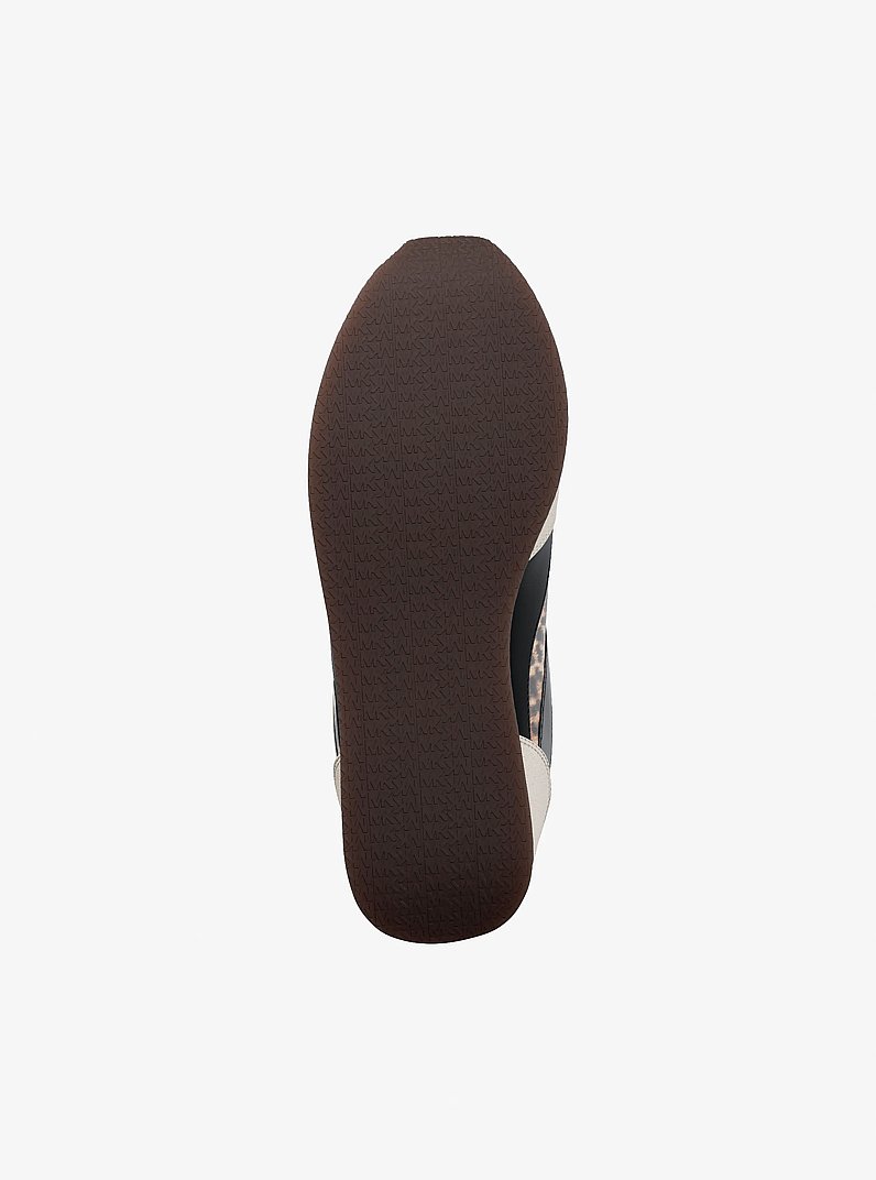 Cindy Leopard Print Calf Hair Trainer in DK CAMEL MLT | Michael Kors
