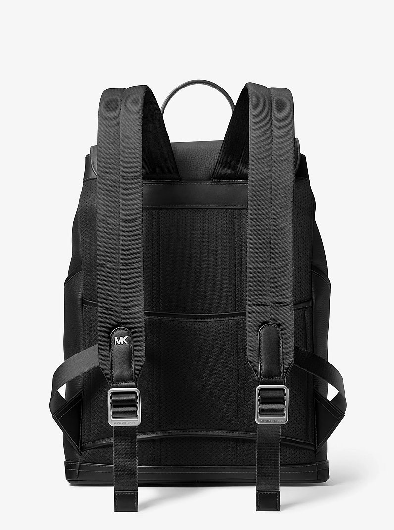 Hudson Pebbled Leather Utility Backpack in BLACK | Michael Kors