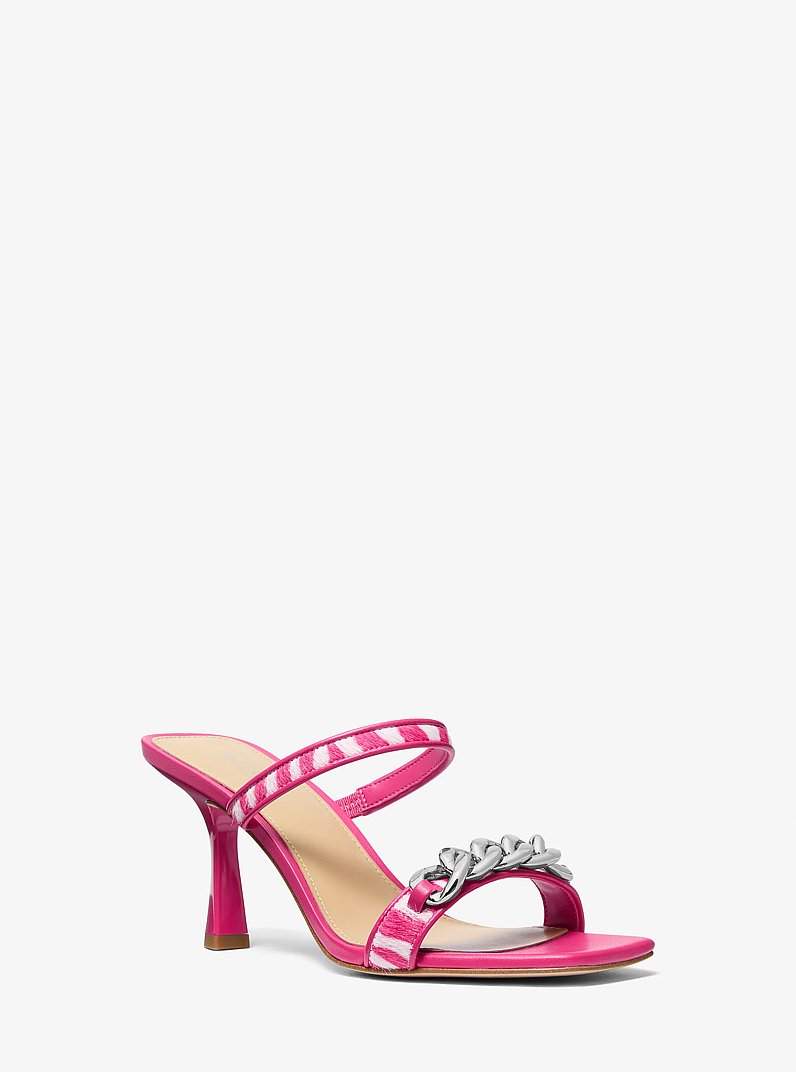 Sandalia Amali con adornos de pelo de becerro con estampado in PITAYA | Michael Kors