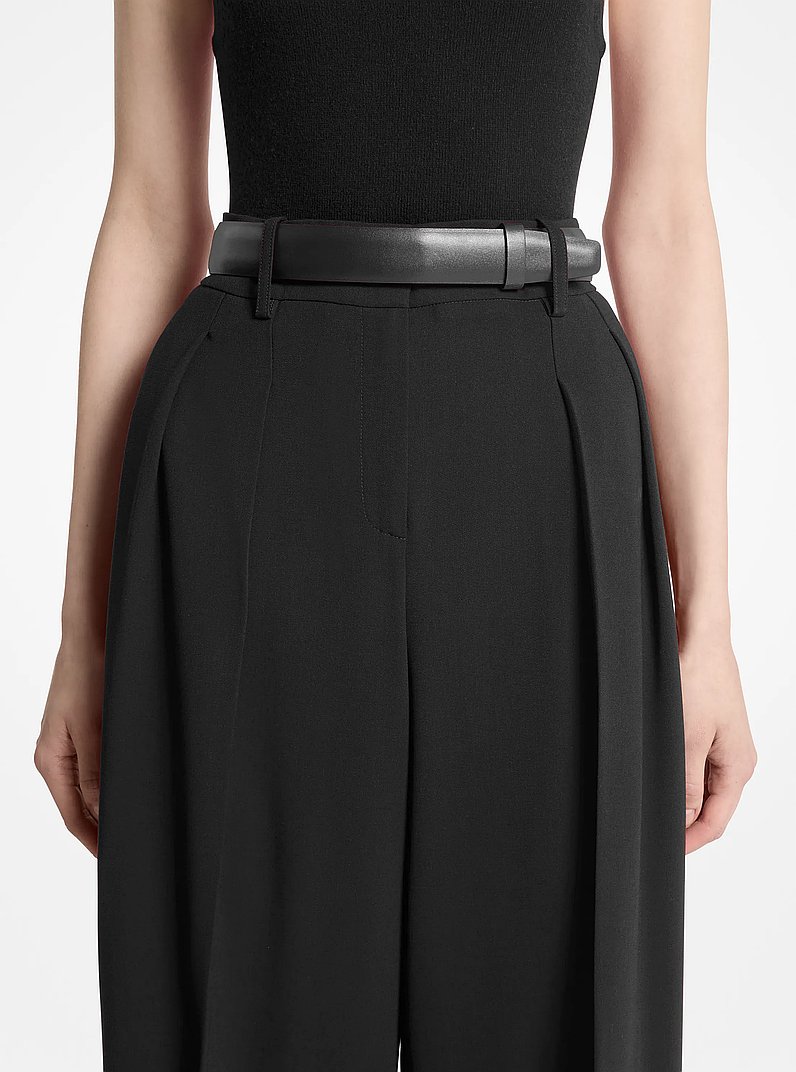 Alessandra Leather Belt in BLACK | Michael Kors
