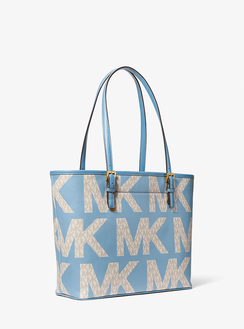 Jet Set Medium Graphic Logo Tote Bag in PALE BLUE MULTI - Sale