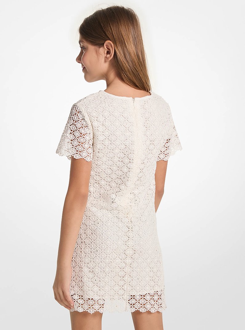 Sequined Cotton Lace Dress