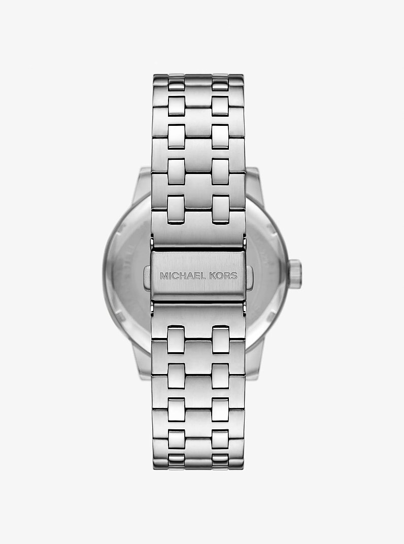 &Uuml;bergro&szlig;e Armbanduhr Wolfe im Silberton und Armband im Set in SILBERTON | Michael Kors