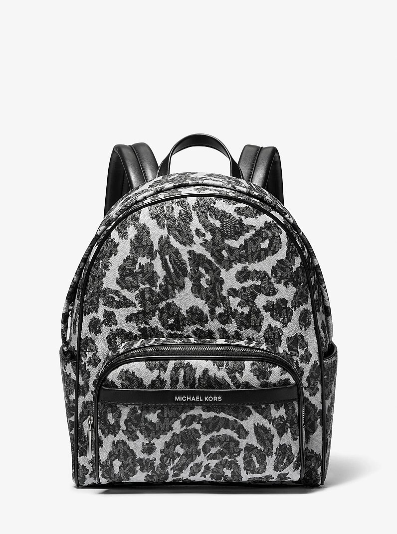 Bex Leopard Logo Backpack in BLACK COMBO | Michael Kors