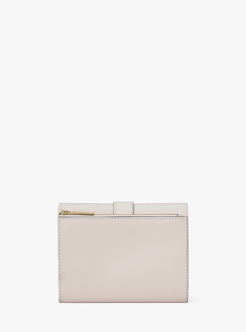 Greenwich Medium Saffiano Leather Trifold Wallet in LT CREAM | Michael Kors