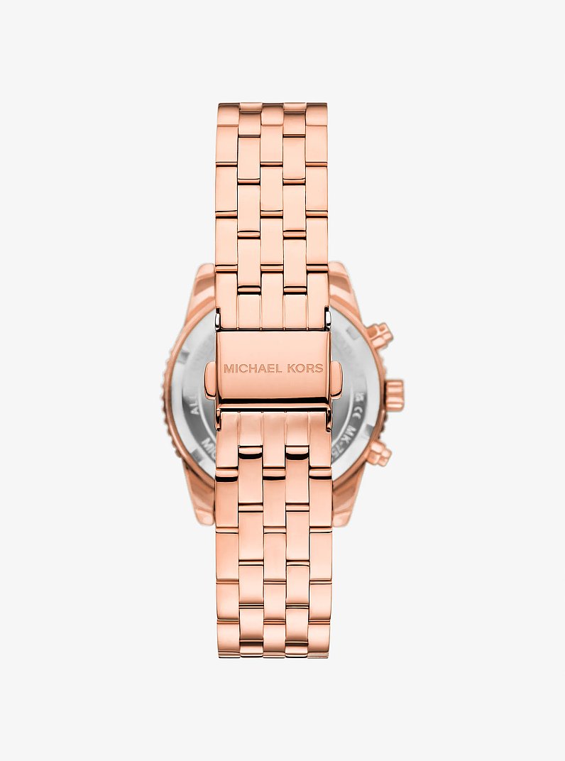 Mini Bryant Pav&eacute; Rose Gold-Tone Watch in ROSE GOLD | Michael Kors