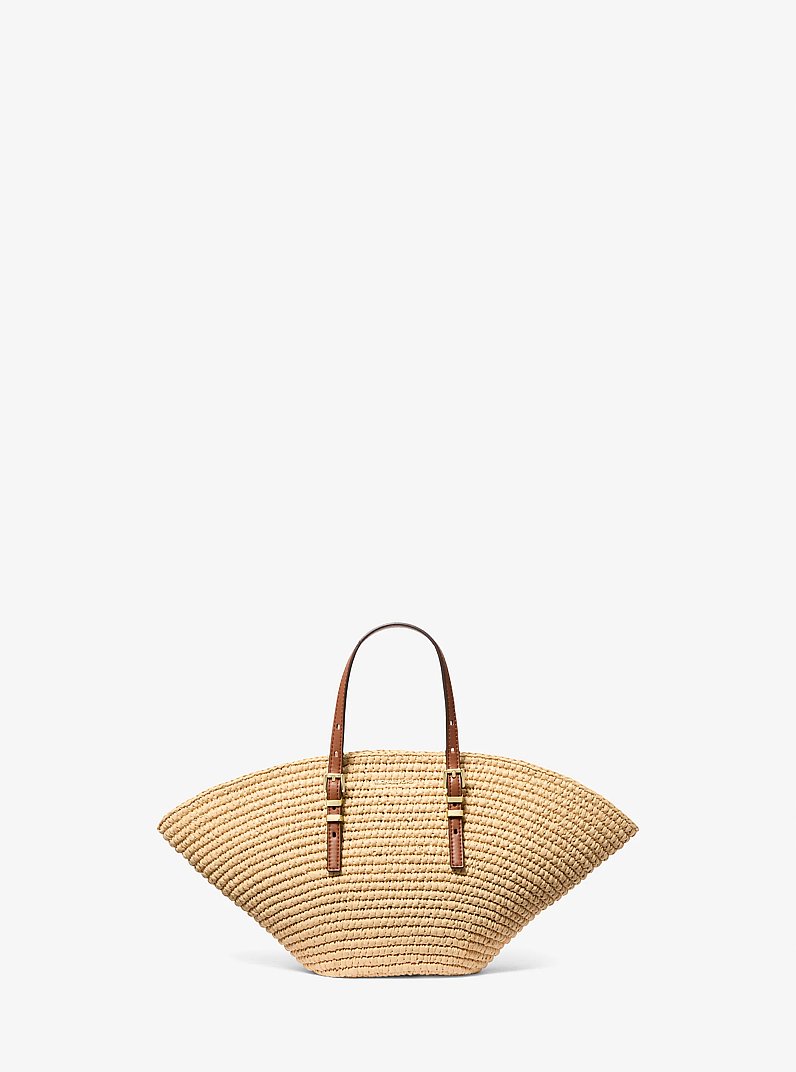 Isa Small Hand-Crocheted Straw Tote Bag