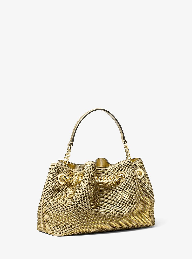 Mina Small Embellished Convertible Crossbody Bag in PALE GOLD | Michael Kors
