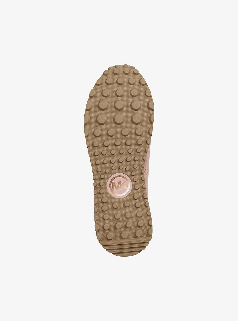 Bodie Metallic Logo Knit Slip-On Sneaker in POWDER BLUSH | Michael Kors