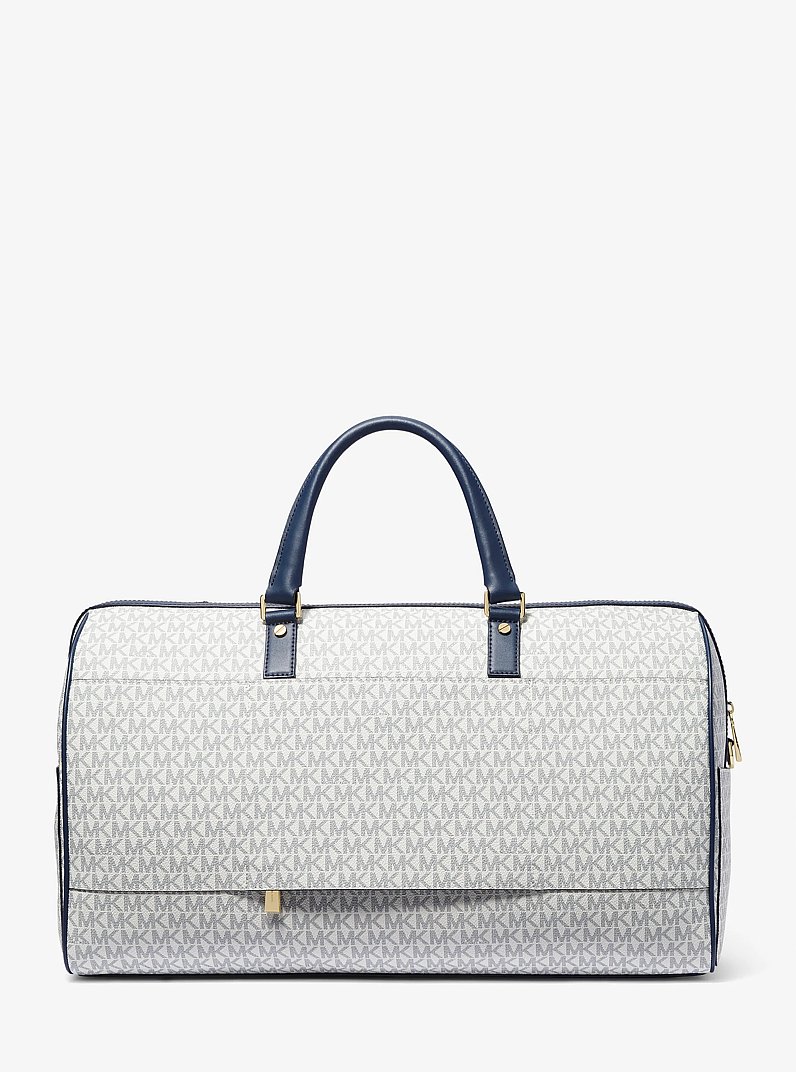 Bedford Travel Extra-Large Logo Stripe Weekender Bag in NVY/WHT/PBLU | Michael Kors