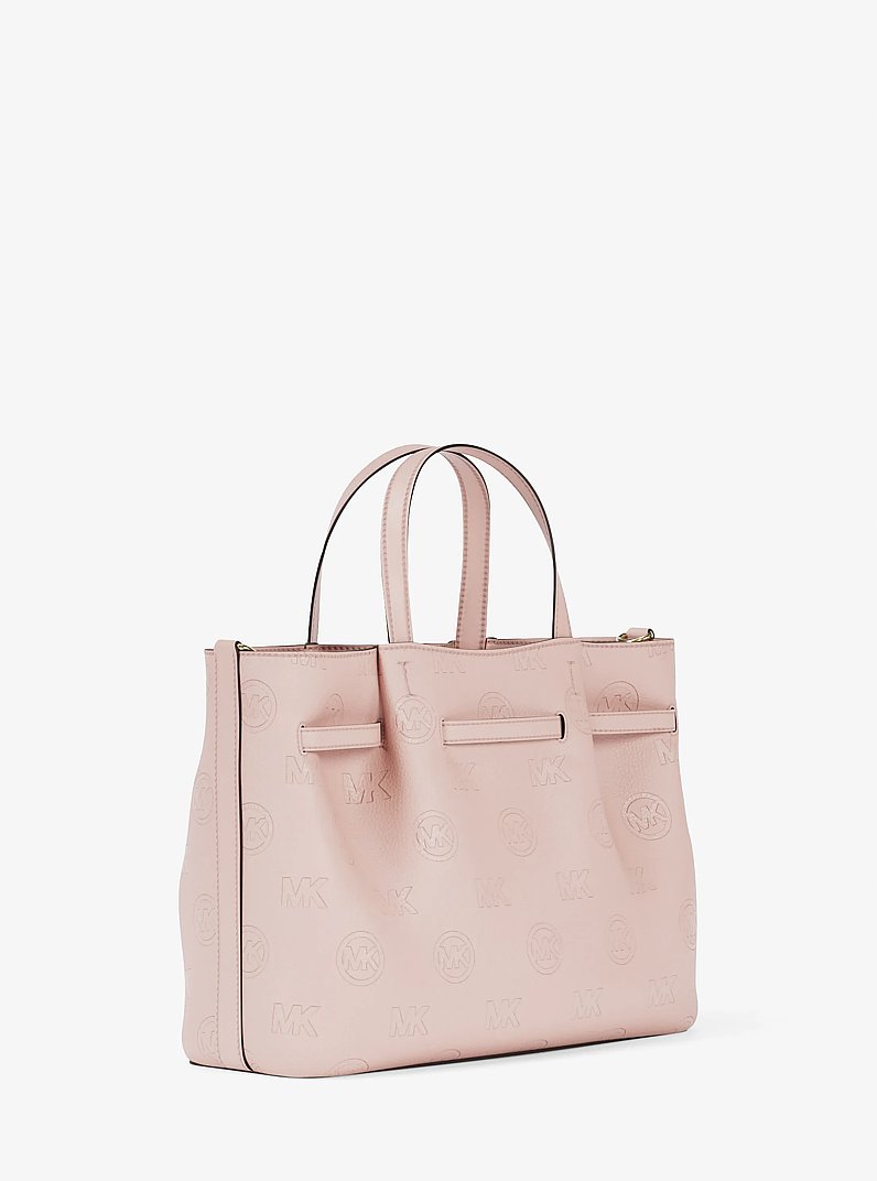 Carson Medium Logo Debossed Satchel in POWDER BLUSH | Michael Kors