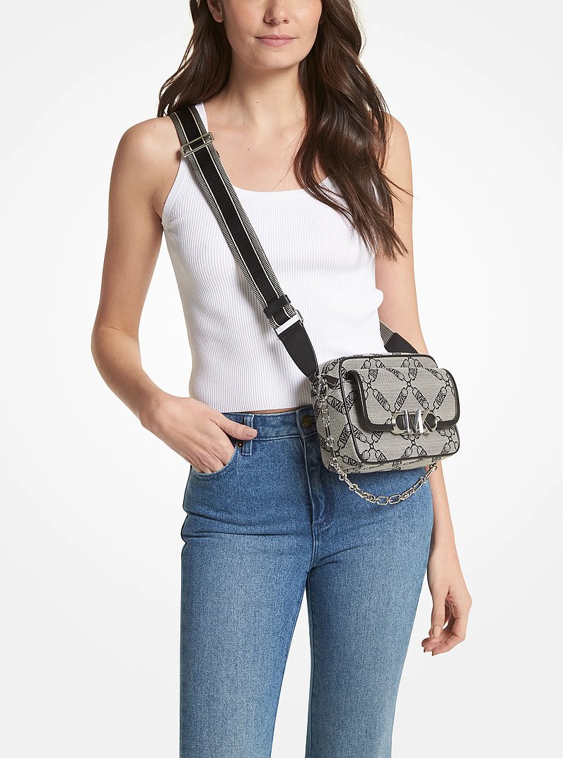 Parker Medium Empire Logo Jacquard Crossbody Bag