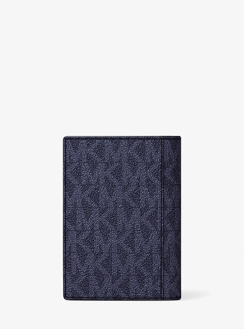 Hudson Signature Logo Folio Card Case in DRESS BLUES | Michael Kors