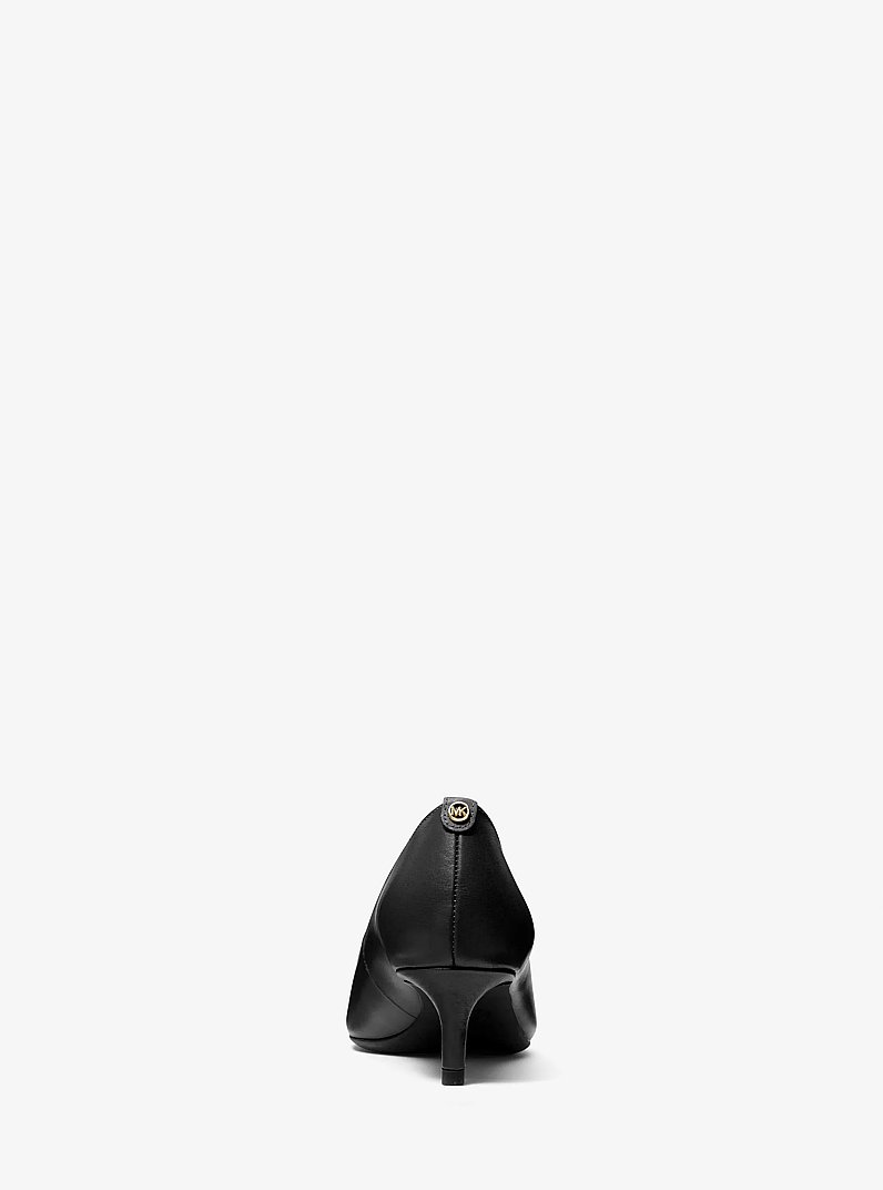 Alina Flex Leather Kitten Pump in BLACK | Michael Kors