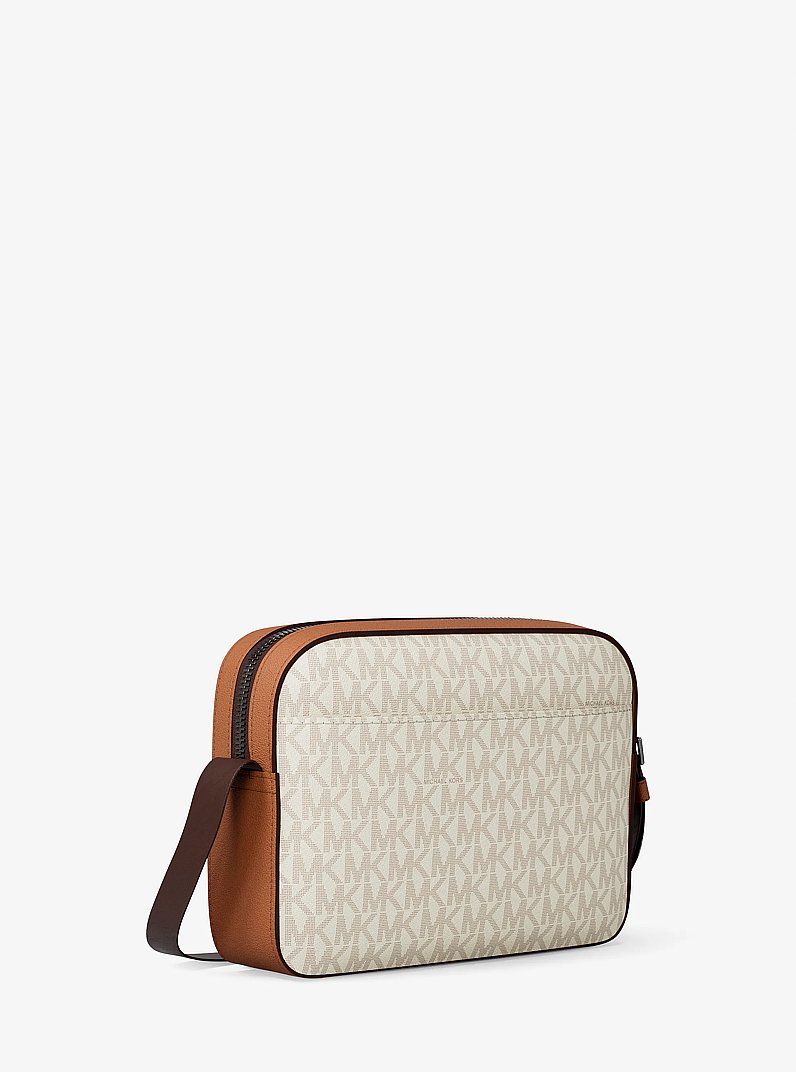 Cooper Embellished Signature Logo Flight Bag in VANILLA COMBO | Michael Kors