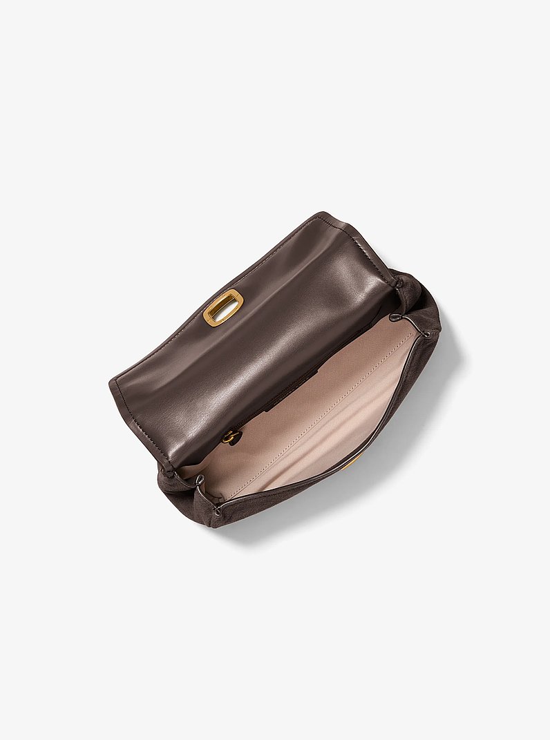 Bryant Small Suede Convertible Shoulder Bag in CHOCOLATE | Michael Kors